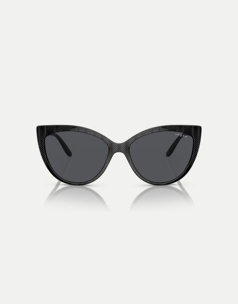 Gafas de sol negras de estilo ojos de gato con lentes grises de Vogue Eyewear - view 1