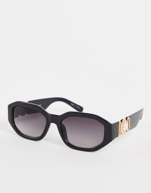 Gafas de sol negras y doradas clearance