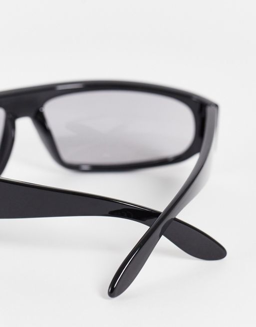 Gafas de sol negras cuadradas de tamaño medio de ASOS DESIGN