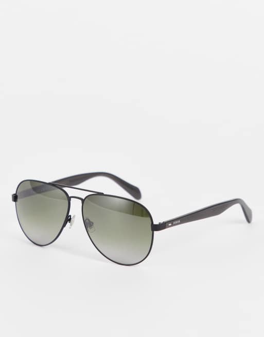 de sol estilo aviador con lentes verdes de ASOS