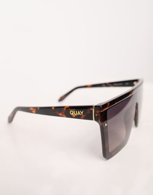 Gafas de sol negras extragrandes estilo visera Hindsight de Quay , 3 de 4