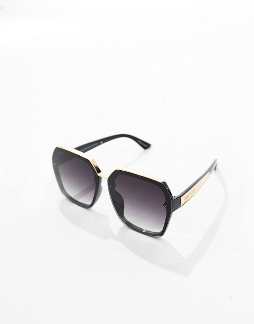 Lunettes De Soleil River Island Occasion - Monture Plastique Imprimé Animal - Verres Marron