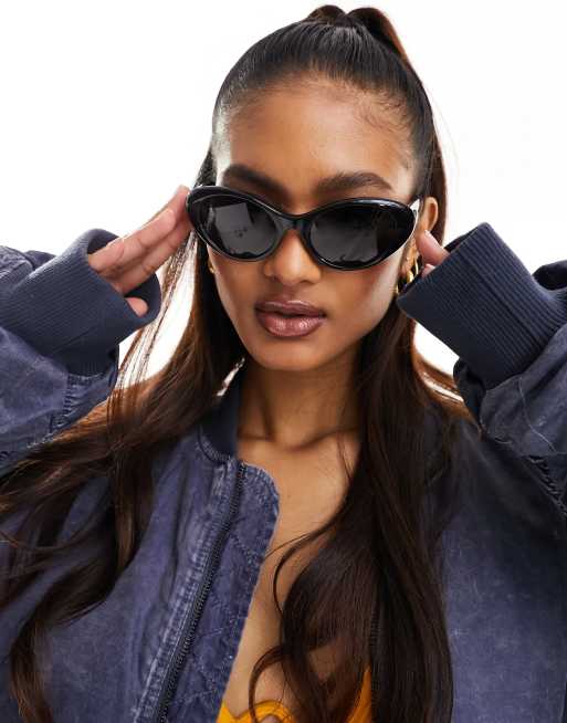 Gafas de sol negras ovaladas de Versace ASOS