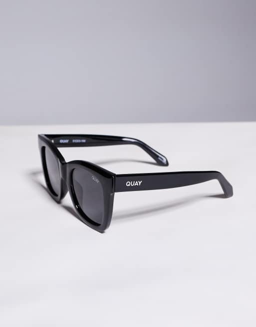 Gafas de sol negras rectangulares After Hours de Quay , 2 de 3