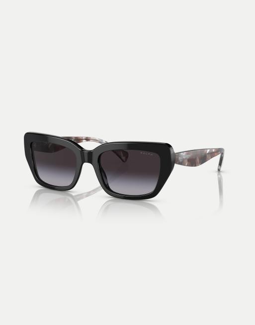 Gafas de sol negras rectangulares con lentes grises de Ralph
