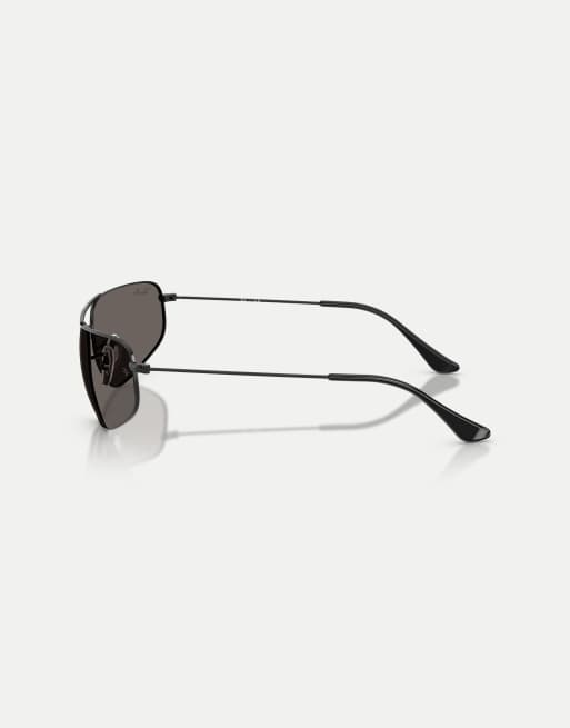 Gafas de sol negras rectangulares con lentes grises RB3780 de Ray-Ban, 4 de 4