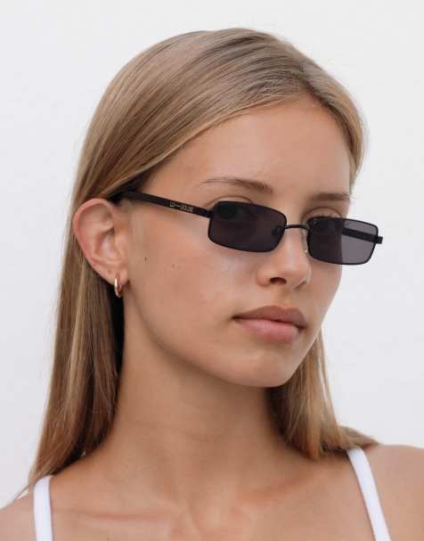 Gafas de sol negras rectangulares de metal Nina de Lu Goldie - view 1