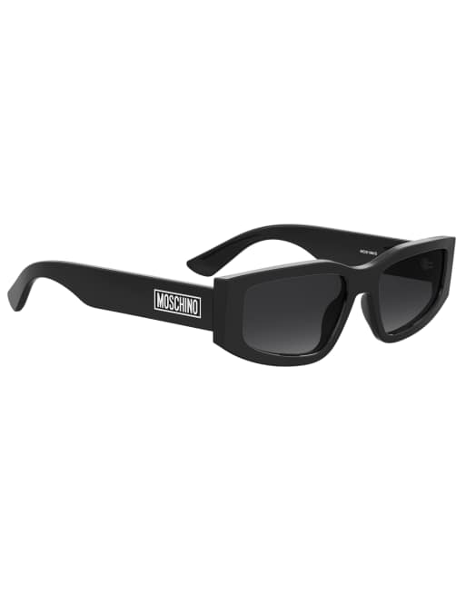 Gafas de sol negras rectangulares de Moschino, 3 de 4