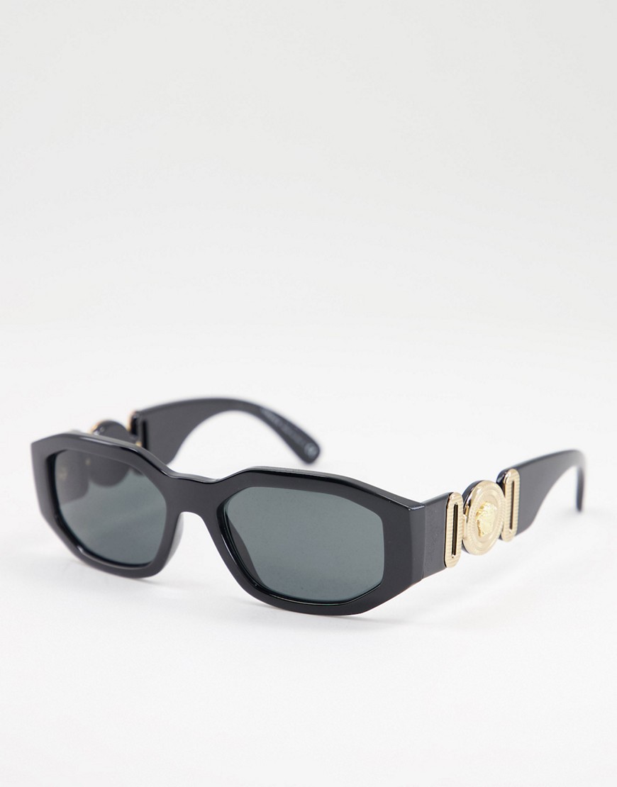 gafas de sol negras rectangulares de versace-negro
