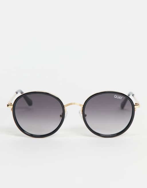 de sol negras redondas unisex Firefly Mini de Quay ASOS