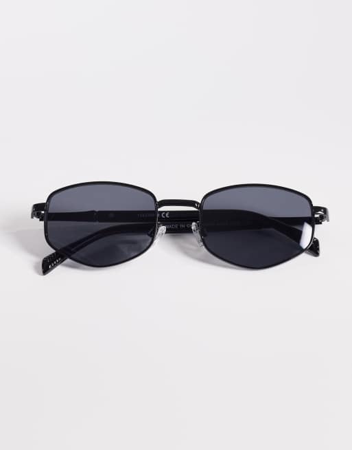 Gafas de sol negras redondeadas de metal con lentes ahumadas de ASOS DESIGN, 3 de 3
