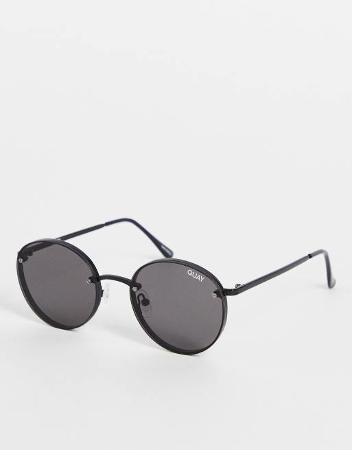 Gafas de sol negras redondeadas Farrah de Quay