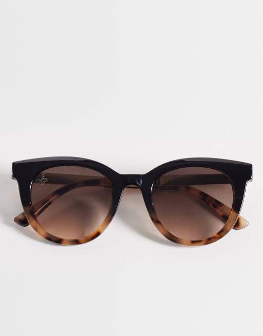 Gafas de sol negras y carey redondas con lentes marrones de Jeepers Peepers, 3 de 3