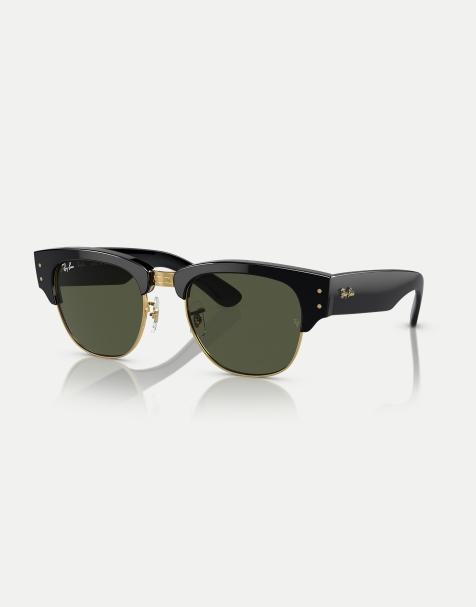 Gafas de sol negras y doradas con lentes verdes Clubmaster Mega de Ray-Ban - view 1