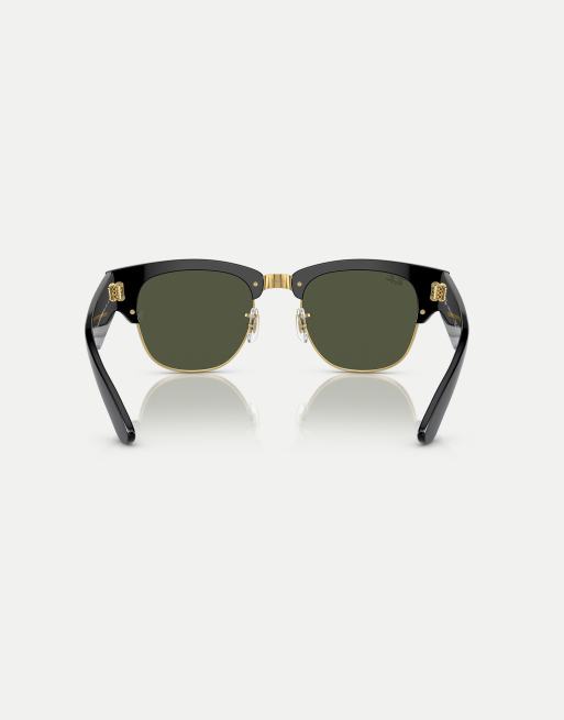 Gafas de sol negras y doradas con lentes verdes Clubmaster Mega de Ray-Ban, 2 de 4