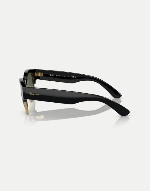 Gafas de sol negras y doradas con lentes verdes Clubmaster Mega de Ray-Ban, 4 de 4