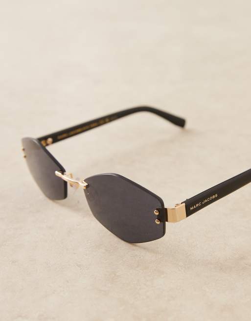 Gafas de sol negras y doradas cuadradas de Marc Jacobs , 2 de 3