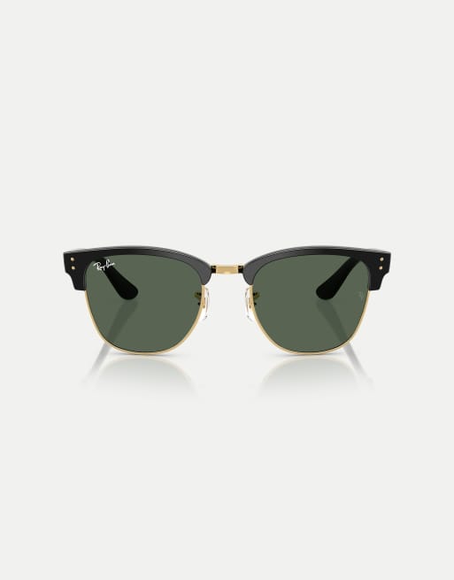 Gafas de sol negras y dorado Arista con lentes verdes Clubmaster de Ray-Ban