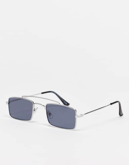 Gafas de sol negras y plateadas cuadradas de estilo retro de SVNX