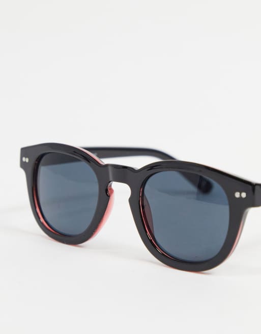 Gafas de sol negro brillante con montura redondeada de ASOS DESIGN, 2 de 4