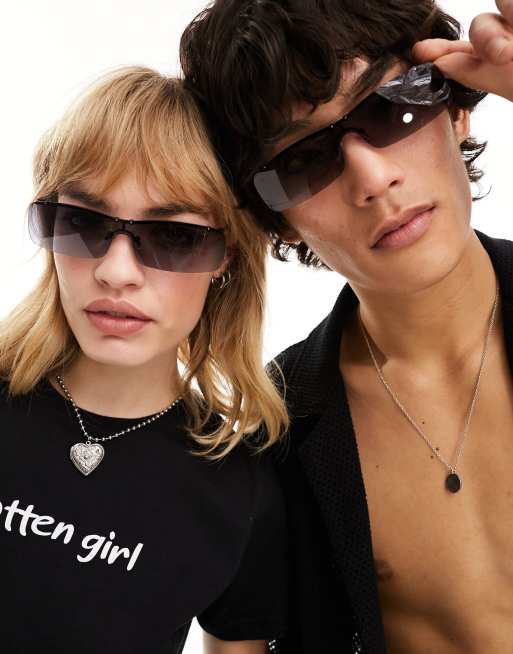 Gafas de sol negro humo de estilo deportivo Stealth de AJ Morgan