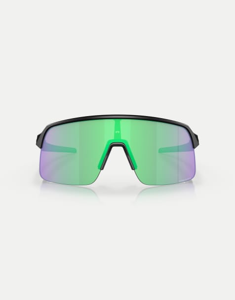 Gafas de sol negro mate de estilo visor con lentes verdes efecto espejo Sutro Lite de Oakley - view 1