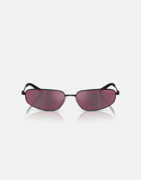 Gafas de sol negro mate ovaladas con lentes naranjas efecto espejo Narro de Arnette - view 1