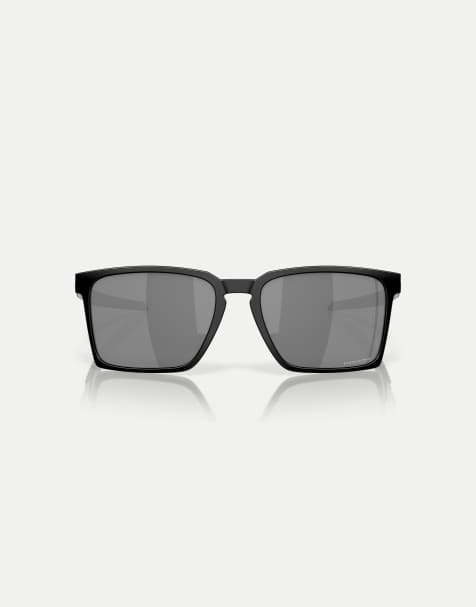 Gafas de sol negro satén rectangulares con lentes negras efecto espejo Exchange Sun de Oakley - view 1