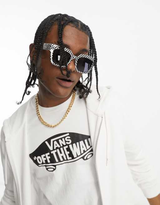 Gafas de sol negros y blancos a cuadros dameros Belden de Vans ASOS