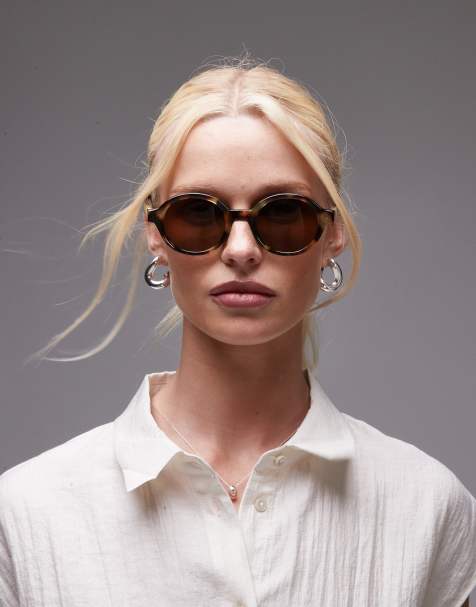 Gafas de sol pequeñas marrones efecto carey redondas de & Other Stories - view 1