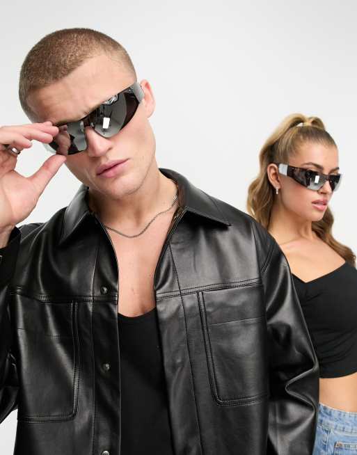 Gafas de sol plateadas estilo visera con lentes efecto espejo Flixton de Spitfire, 4 de 4