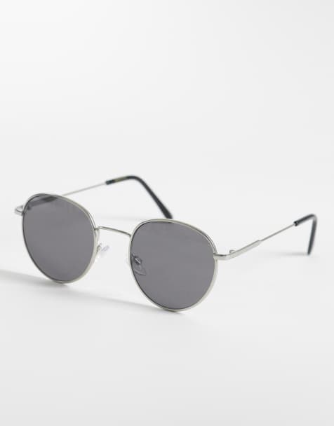 Gafas de sol plateadas redondas con lentes negras de Selected - view 1