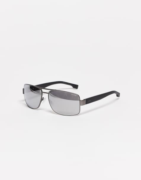 Gafas de sol plateado oscuro mate estilo aviador de BOSS - view 1