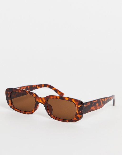 Gafas de sol rectangulares color marrón carey de Monki