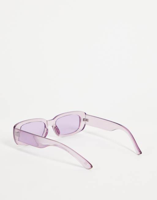 Gafas de sol rectangulares medias de ASOS DESIGN 90 en color lila - LILA, 2 de 4