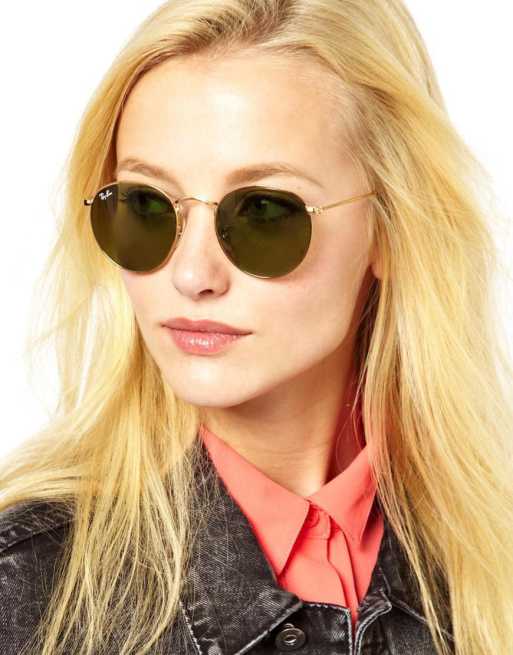 desencadenar Efectivamente obra maestra Gafas de sol redondas con cristal verde de Ray-Ban | ASOS