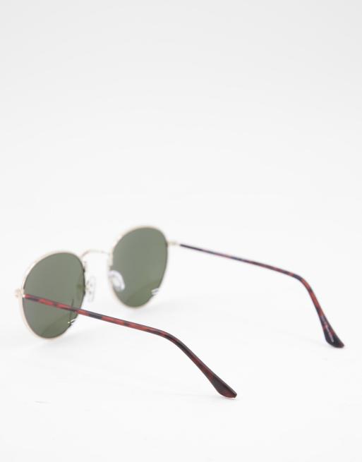 Gafas de sol redondas con montura dorada y lentes marrones de Accessorize, 2 de 4