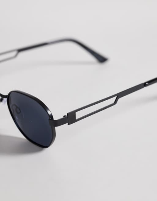 Gafas de sol redondas de metal en negro de Jeepers Peepers , 2 de 3