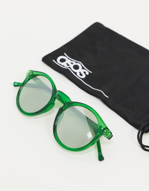 Gafas de sol redondas de plástico en verde de ASOS DESIGN, 2 de 4