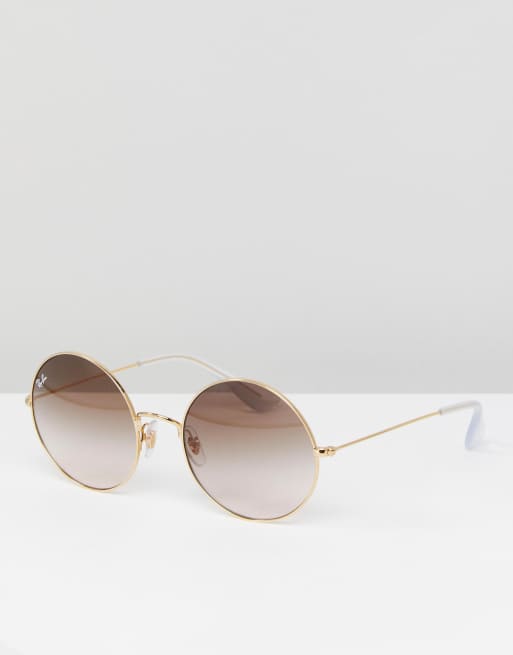 Gafas de sol redondas en dorado de 55 mm 0RB3592 de Ray Ban ASOS