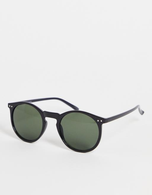 Gafas de sol redondas en negro de Jack & Jones ASOS