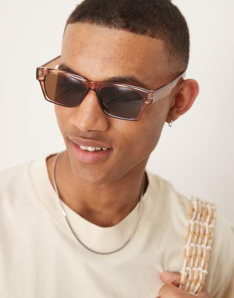 Gafas de sol retro marrones con lentes marrones de ASOS DESIGN - view 1