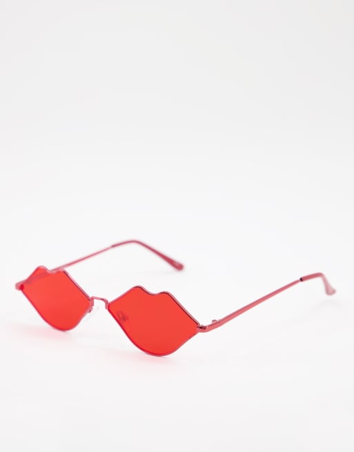 Gafas de sol rojas con diseño de labios de Jeepers Peepers