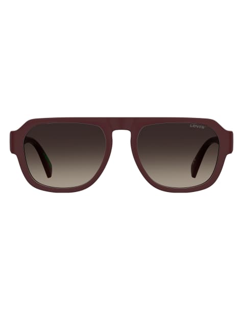 Gafas de sol rojas rectangulares con lentes marrones de Levi's - view 1