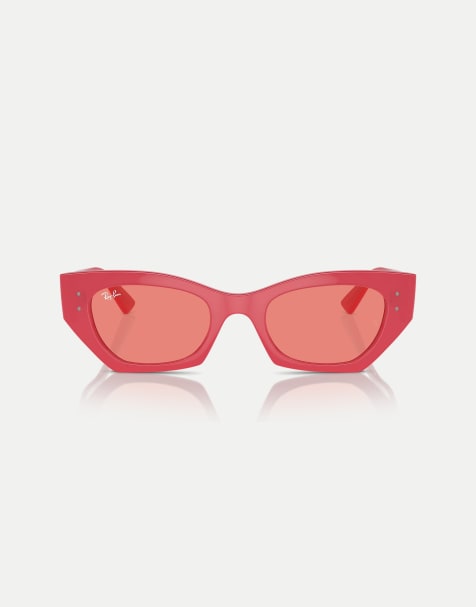 Gafas de sol rojo cereza irregulares con lentes rosas Zena de Ray-Ban - view 1