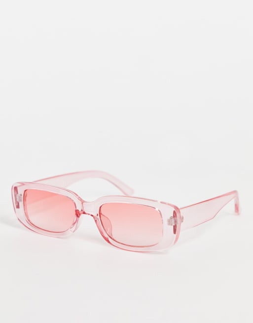 Gafas Cuadradas Rosa Traslúcido - Beautyland