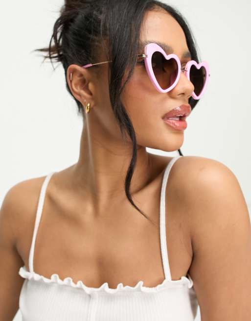 Gafas de sol rosas con forma de coraz n de ASOS DESIGN ASOS