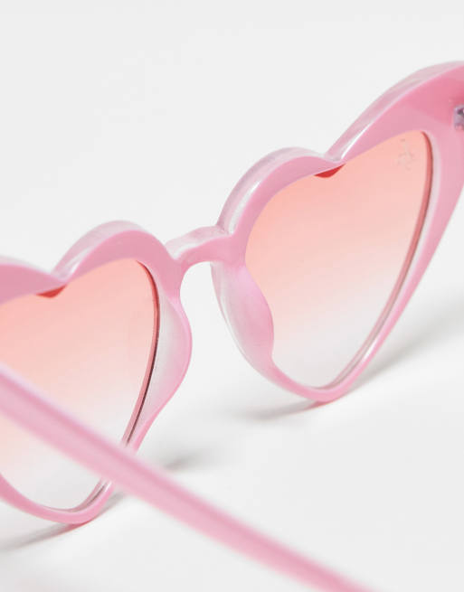 Gafas de sol rosas con forma de corazón extragrandes para festivales de Jeepers Peepers, 3 de 4