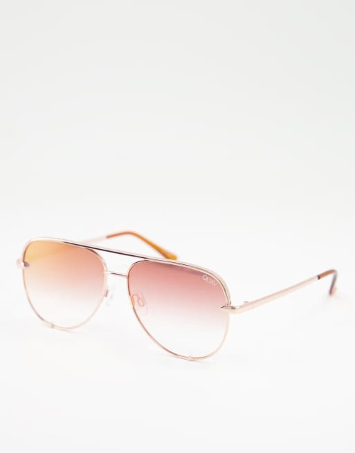 Gafas de sol rosas estilo aviador de Quay