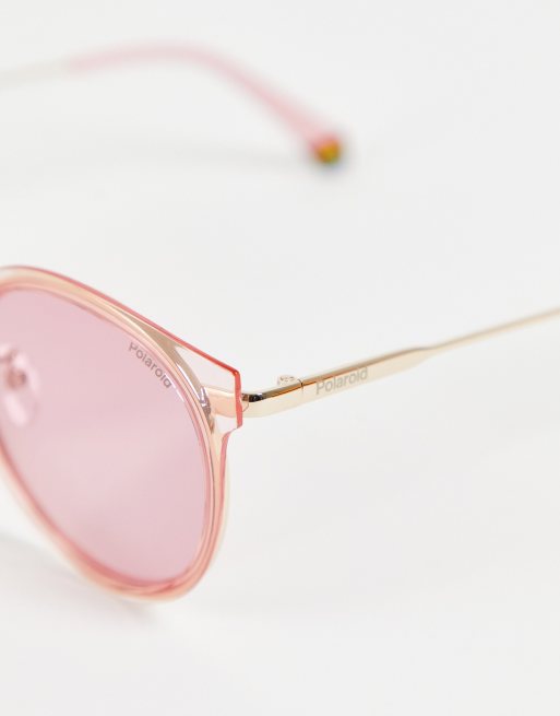 Gafas de sol rosas redondeadas con montura de metal PLD 6152/G/S de Polaroid, 3 de 4